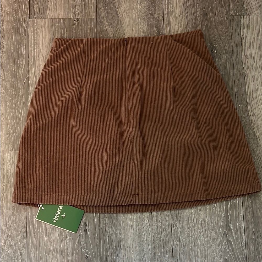 Halara Brown Corduroy Skirt NWT